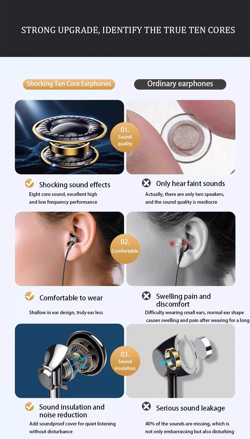 Fones de ouvido com fio USB tipo C 3,5 mm fones HiFi estéreo graves com controle de volume intra-auriculares para Samsung Galaxy iPhone Huawei Xiaomi