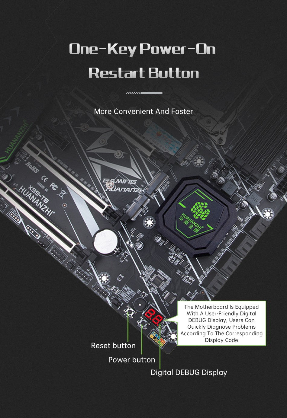 Placa-mãe HUANANZHI X99 T8 LGA 2011-3 XEON X99 compatível com Intel E5 2696 2678 2676 2673 2666 V3 com suporte a memória DDR3 RECC NVME