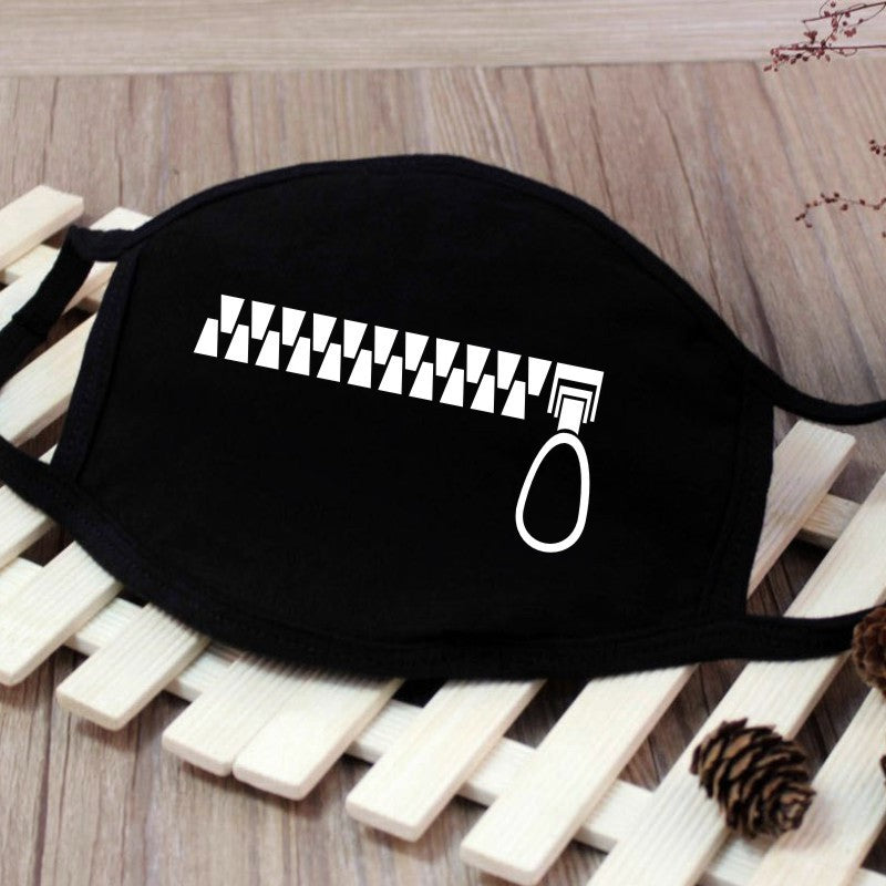 1PCS Black Mouth Mask Big Size Stop Air Pollution Home Cartoon Lovely Cotton Funny Teeth Masks Keep Warm Mouth Muffle Respirator