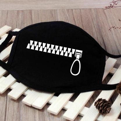 1PCS Black Mouth Mask Big Size Stop Air Pollution Home Cartoon Lovely Cotton Funny Teeth Masks Keep Warm Mouth Muffle Respirator