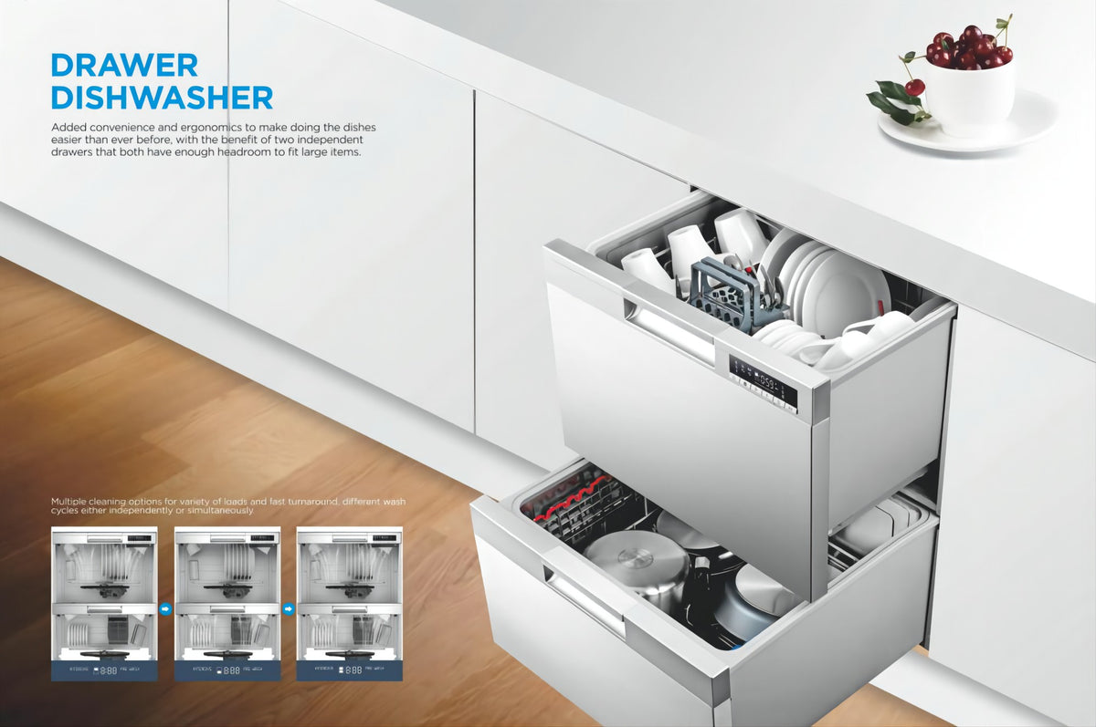 Drawer Dishwasher Double Deck 60cm 12 Sets Full-integrate Invisible Save Space Dishwasher Cabinet Dishwashers