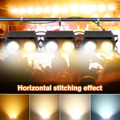 U'King 4PCS 200W LED 2IN1 COB Par Light DMX Cool&Warm White Lighting Stage Light 2 Eyes LED Blinder Light for DJ Party Wedding