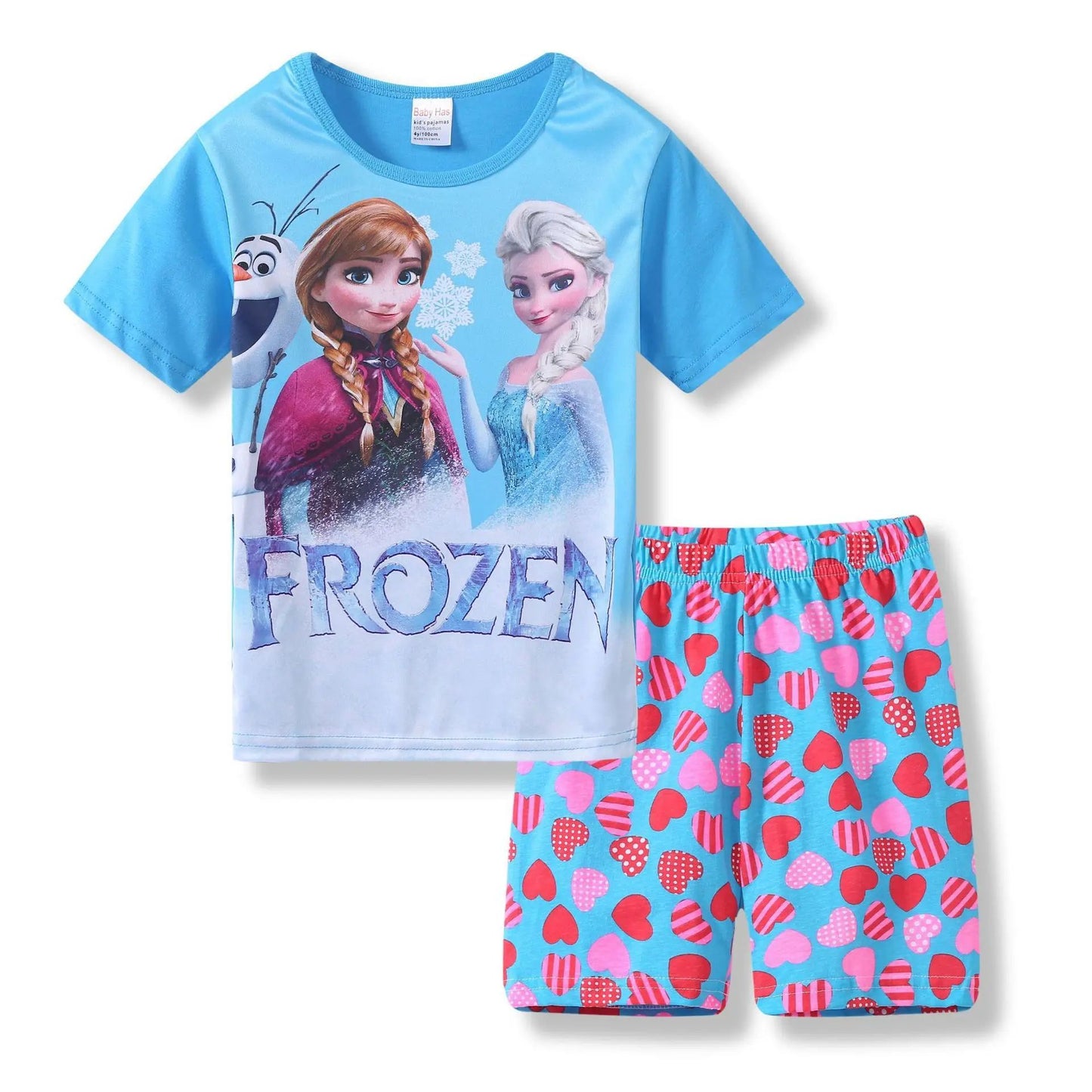 Summer Kids Pyjamas Children Sleepwear Baby Set Elsa Girls Minnie Short sleeved Pijamas Cotton Nightwear Clothes Pajamas Sets