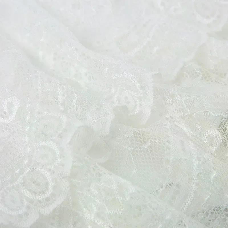 Lace Tulle Skirt A-line Miniskirt Black Solid Low Waist Tiered Lace Shorts Skirts Womens White Fairycore Micro Boho Skirt