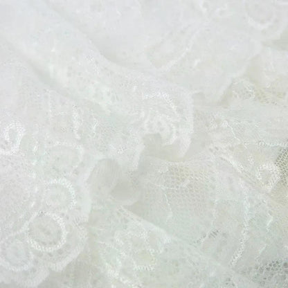 Lace Tulle Skirt A-line Miniskirt Black Solid Low Waist Tiered Lace Shorts Skirts Womens White Fairycore Micro Boho Skirt