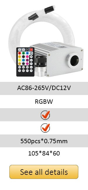 New 16W Twinkle RGBW Fiber Optic Star Ceiling Lights Kit Smart APP Sound Control LED Engine for Car Starry Sky Fiber Optic Light