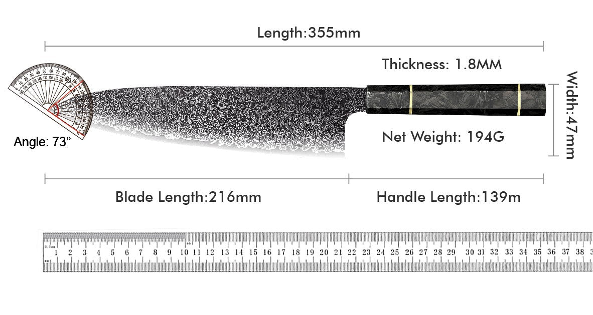 Professional 67-layer Damascus Japanese Kitchen Nakiri Gyuto Chef bread boning Knife Set Home kitchen tool with Carbon Fiber HD