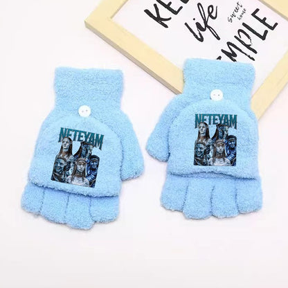 Luvas Avatar Fogo e Cinzas Disney para Menino Inverno com Capa Virada Luvas Crianças ao Ar Livre Quente Luva Fofa Acessórios de Roupa Infantil Presente