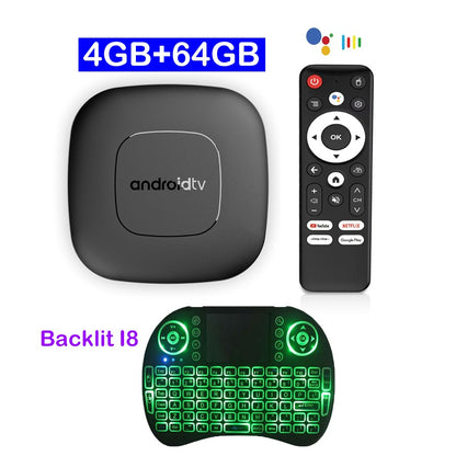 Smart TV Box 8GB 128GB Android 14 ATV Allwinner H313 Google Assistente Vídeo 8K 4k HDR10 Media Player T1 Box de TV Super Rápido