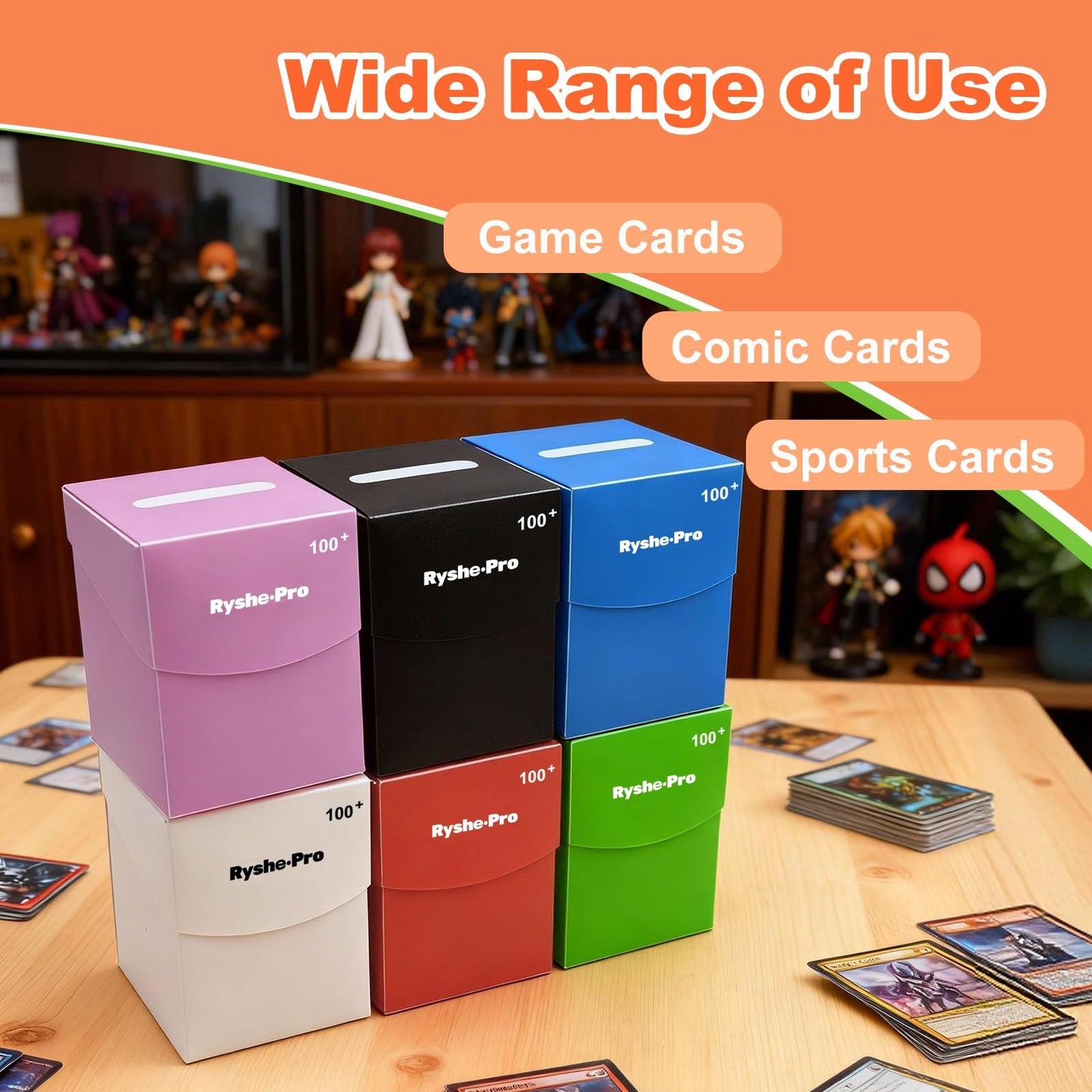Caixa de Baralho TCG Commander Deckbox para MTG Yugioh PKM Cards Caixa Organizadora de Armazenamento de Cards para mais de 100 Cards de Magic Sport Board Games