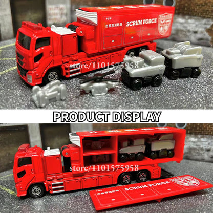 Takara Tomy Tomica Special Trailer, 121. ICHIHARA CITY FIRE BUREAU SCRUM FORCE Caminhão Escala Miniatura de Brinquedo para Meninos