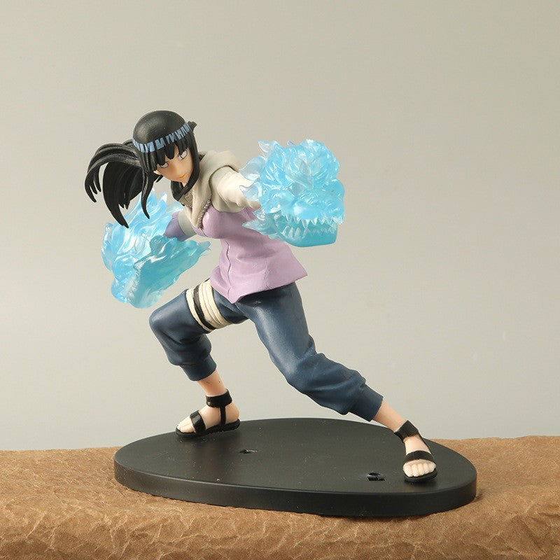 16cm Naruto Anime Figure Rock Lee Hyuuga Hinata Roubu Double Lion Fist Fighting Action Figure Collection Model Doll toys hobbie