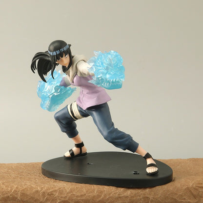16cm Naruto Anime Figure Rock Lee Hyuuga Hinata Roubu Double Lion Fist Fighting Action Figure Collection Model Doll toys hobbie
