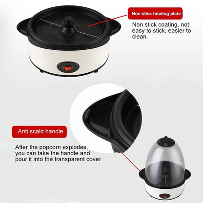 Automatic Oil-Popped Popcorn Making Machine Electric Popcorn Maker Stove Commercial Stirring Sugar Heating Corn Popper Roaster