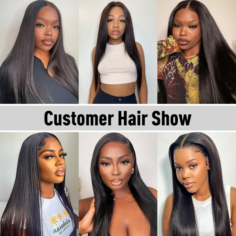 Aplique de Cabelo Humano Liso Natural com Presilhas Extensões de Cabelo Virgem Brasileiro com Presilhas para Cabeça Toda para Mulheres