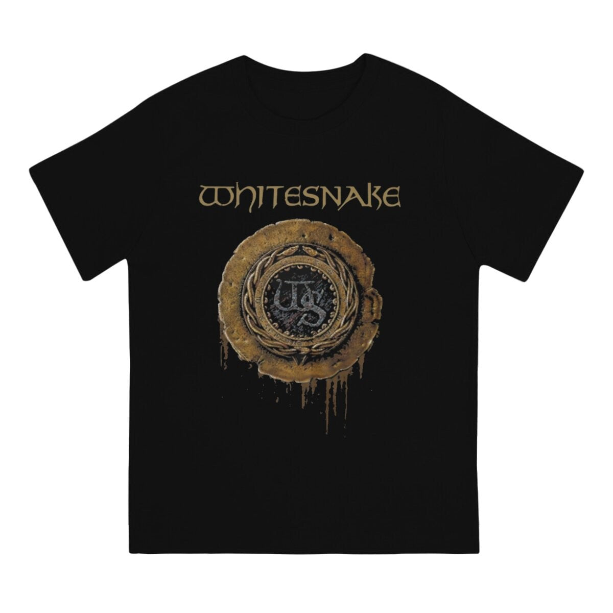 Whitesnake Creative TShirt for Men The Old Logo Round Neck Basic T Shirt Distinctive Birthday Gifts OutdoorWear