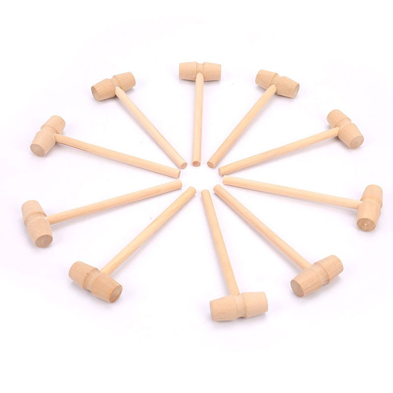 10 Peças Mini Martelo de Madeira Bolas Brinquedo Substituto de Martelo de Madeira Bebê