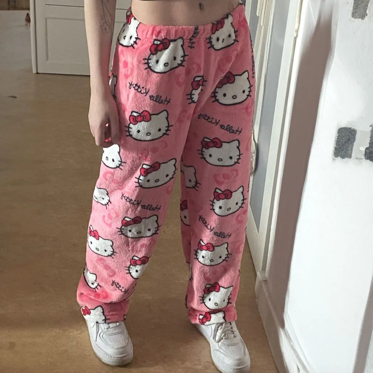 Calças de Pijama Hello Kitty Y2K Calças de Pijama Femininas Sanrio Anime Calças de Dormir para Casal de Desenho Animado Calças de Casa Roupa de Lazer para Casa