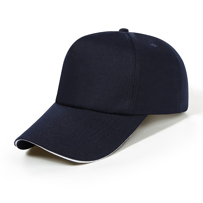 Boné de algodão casual tipo boné de bico de pato, boné de beisebol, viseira de sol, logotipo bordado personalizado
