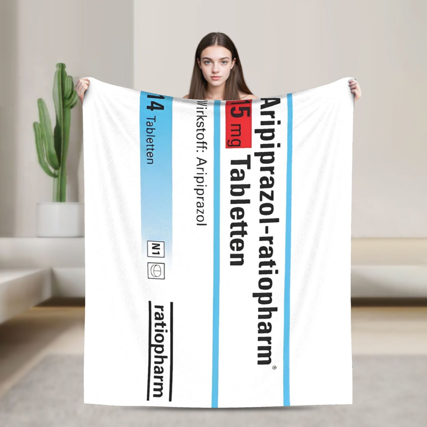Makatussin Comp 80ml Etiqueta Manta de flanela Engraçada Manta engraçada para Colcha 150*125cm Super Macia