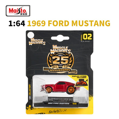 Maisto Escala 1:64 2025 Ferrari F40 Porsche AE86 Mustang Muscle Car Modelo Estático Brinquedo Colecionável