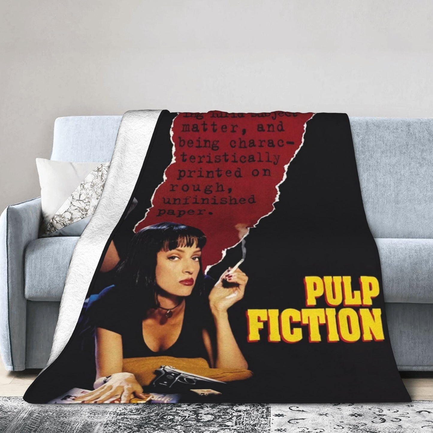 Pulp Fiction Filme Clássico Manta de Flanela Inverno Quente Macia para Estudantes Quarto Aconchegante Colcha de Sofá-Cama