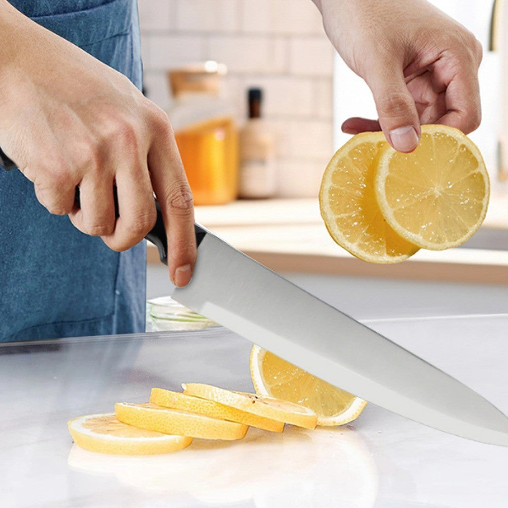 ZENG Conjunto Completo de Facas de Chef com 15 Peças, Conjunto de Facas de Cozinha de Aço Inoxidável com Tesoura, Afiador, Suporte de Madeira Maciça, Ferramenta de Culinária