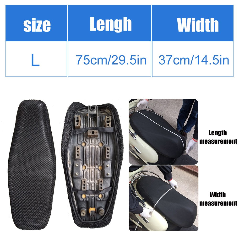 AUTCOAT 1 Peça Capa de Assento de Moto Scooter Ciclomotor Malha 3D Respirável Almofada Antiderrapante S-6XL
