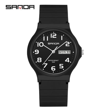SANDA 9072 Student Quartz Watch Simple Light Fashion Resistant Outdoor Sport Wristwatch for Boy and Girl Best Gift