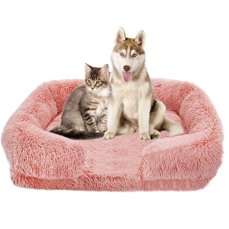 Cama ortopédica espessa para cães grandes - esponja em caixa de ovo, capa de pelúcia fácil de remover e lavar, móveis duráveis para animais de estimação,