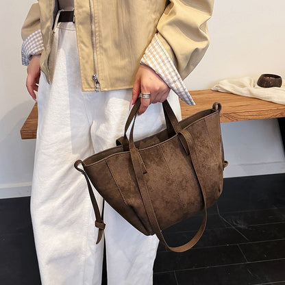 Large Capacity PU Leather Shoulder Bags for Women 2025 Luxury Designer Crossbody Bag Females Brand Retro New Handbags and Purses