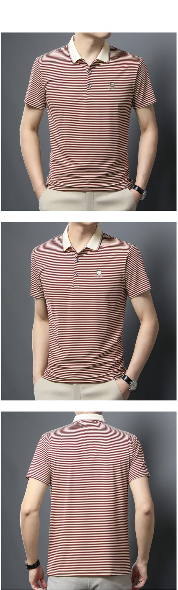 Quality breathable cotton short sleeve men's POLO shirt 2024 summer fashionable shiny diamond inlaid design top soft T-shirt