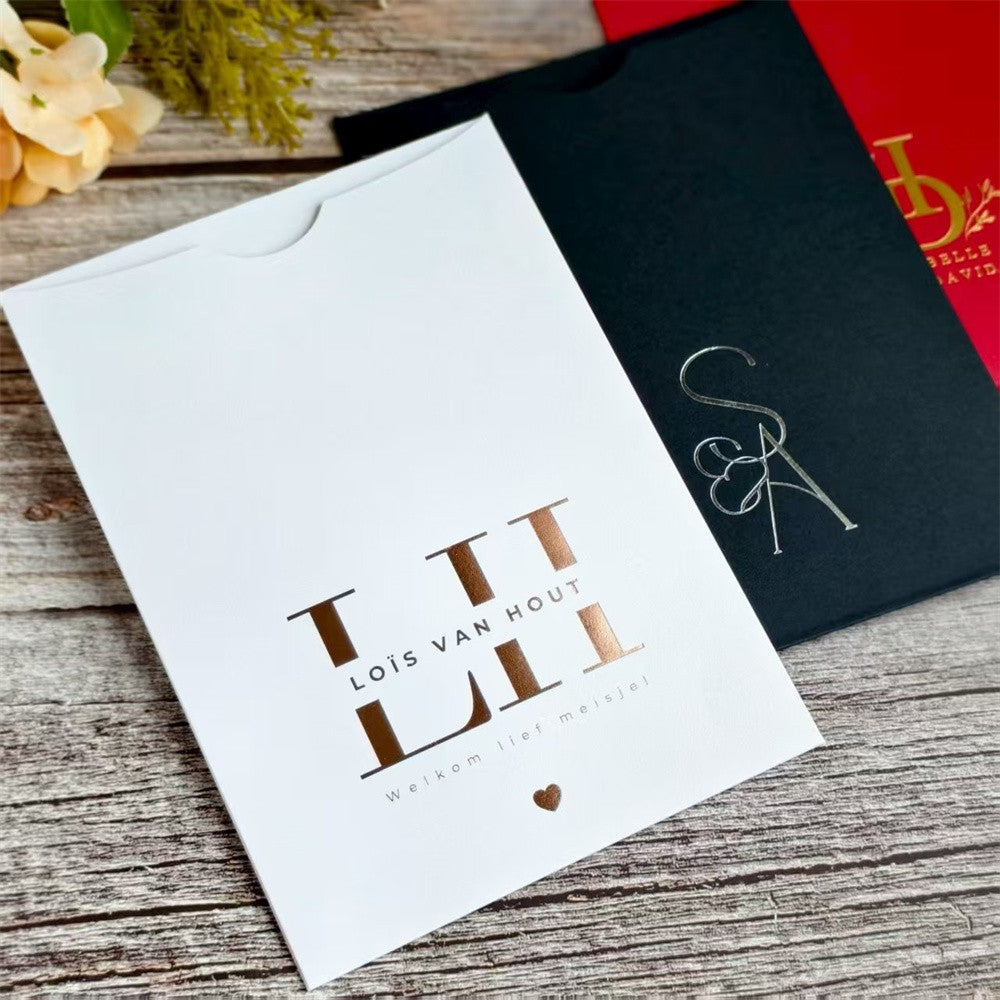 Customized Invitation Envelope, Personalized Wedding Card Holder, Blank Pocket Envelop 50 Sets