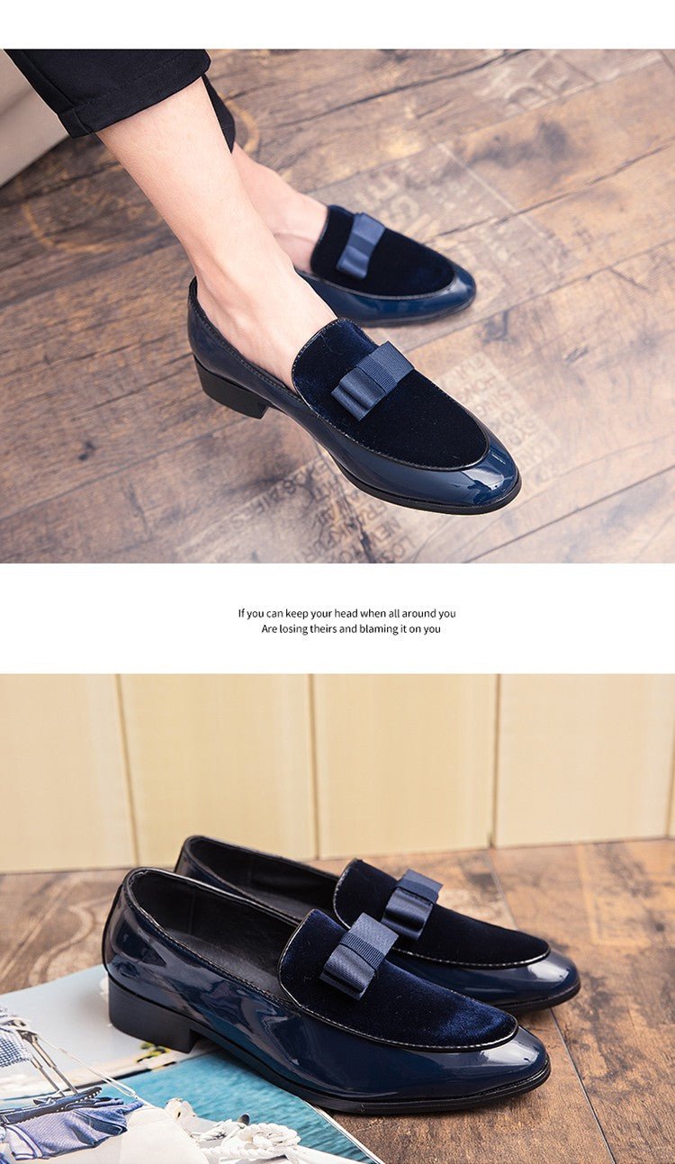 Yuppie Social Leather Shoes Men Classic Wedding Men's Dress Shoes Bow Formal Shoes For Men Slip On Loafers Man