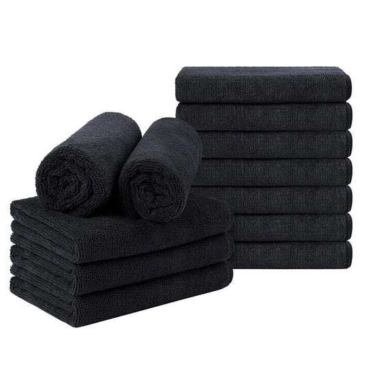 Black Microfiber Salon Hair Drying Towel Guest Used Hand Towels Hair Stylist Spa Bath Hair Drying Towel Cleaning Towel
