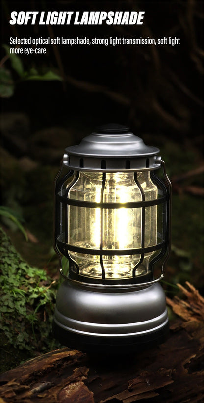 Super Bright LED Camping Light Rechargeable Flashlight Outdoor Portable Carrying Light with COB Beads and Infinitely Dimmable