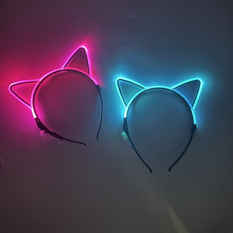 Halloween Christmas Anime Accessory Decorative Headwear Luminous LED Headband Glow Bow Ties Girls Women Cute Gift Headband