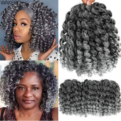 1-4 Pacotes 2X Ringlet Wand Curl Jamaican Bounce 8 polegadas Sintético Wand Curl Twist Braids Hair Crochet Cabelo Cacheado Extensões 20 Raízes