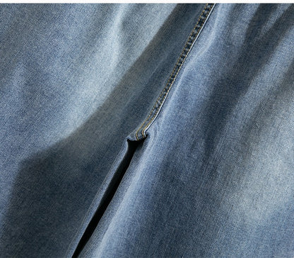 Plus Size Denim Skirt Women Autumn 2024 New High Elastic Waist Blue Color Jeans Skirts With Lining Korean Style Casual Skirt