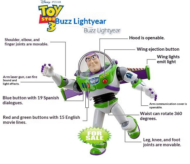 Novo e Genuíno Disney Toy Story Buzz Lightyear Nave Espacial Som Boneco Modelo 33cm Coleção de Mesa Action Figure Brinquedo Presente para Crianças