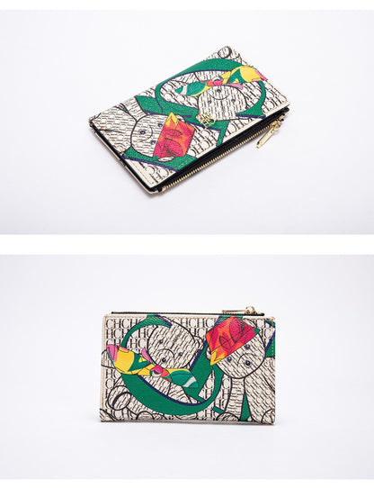 Printed Women's Long Wallet Luxury Brand Retro Classic PVC Material 2025 New Fashionable Simple Card Bag