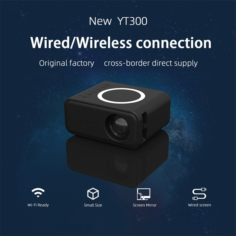 Presente de Halloween: Novo Projetor Portátil YT300 para Entretenimento, 320*240P, Espelhamento de Tela com Fio e Sem Fio, Gadgets Domésticos, Mini Projetor