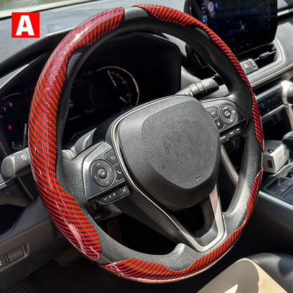 1 par de capas para volante de carro, impulsionador de microfibra, acessórios decorativos internos automotivos, fibra de carbono universal