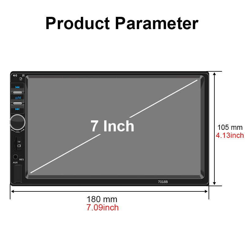 Hippcron 7 Inch Car Radio 1Din MP5 Autoradio Multimedia Bluetooth Player HD Touch Screen Mirror Link Universal Aux USB TF Card