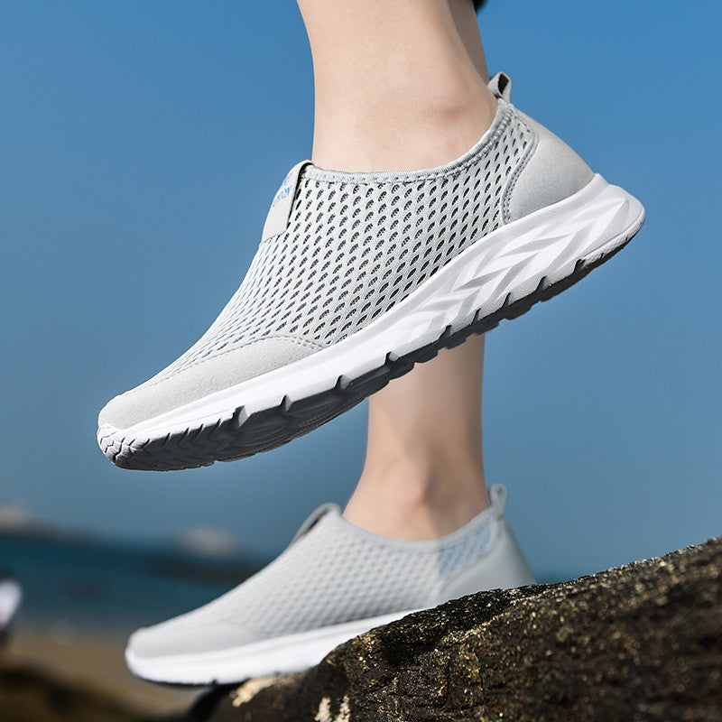Tênis Masculino YRZL Respirável em Mesh, Casual, Antiderrapante para Uso Externo, Tamanho Grande, Loafer Leve para Caminhada, Calçado Masculino de Tênis