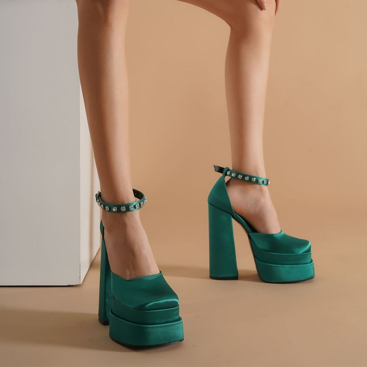 New Fashion Women Pumps Retro Mary Janes Chunky Heels Sandals Spring Platform Dress Party Wedding Basic Shoes Woman Big Size