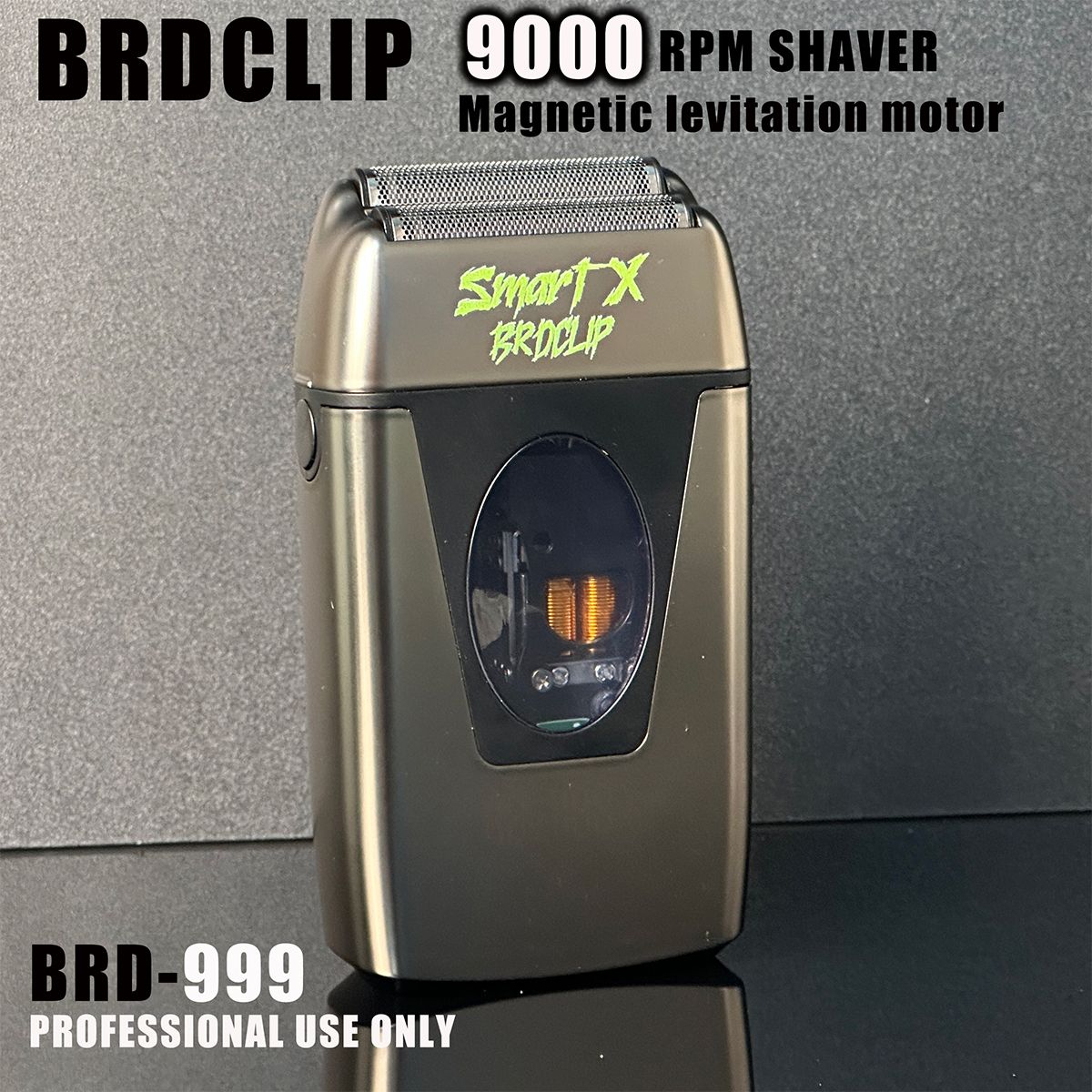 9000RPM BRDCLIP BRD999 Magnetic Motor Professional Electric Men's Beard Trimmer Double Foil Shaver USB Hair Cutting Machine