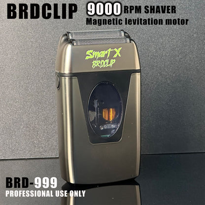9000RPM BRDCLIP BRD999 Magnetic Motor Professional Electric Men's Beard Trimmer Double Foil Shaver USB Hair Cutting Machine