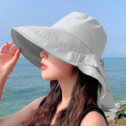 New Women's Summer Sun Hat With Neck Protector And Sunshade For Outdoor Cycling Trip Big-Brimmed Fisherman's Hat Hiking cap