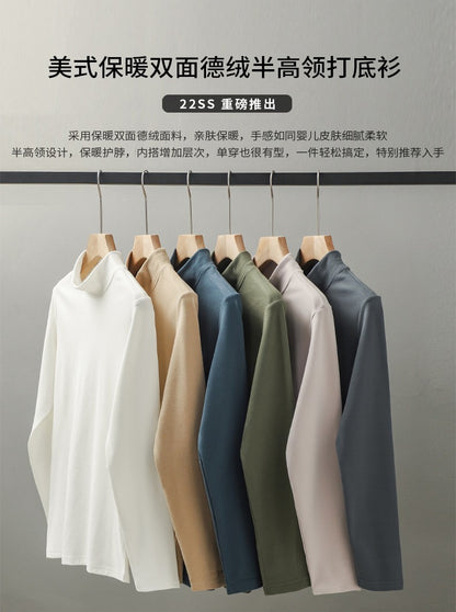 DUKEEN Dralon Mock-Neck Undershirts for Men Winter Long-Sleeve Warm Solid Color Thermal Underwear Top Heavyweight Men's Clothing